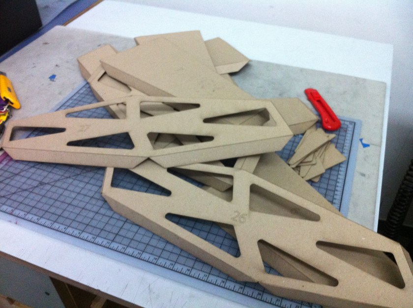 laser cut pieces of module with cutouts 