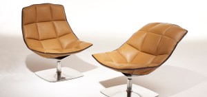 jehs+laub lounge chair leather and crome base